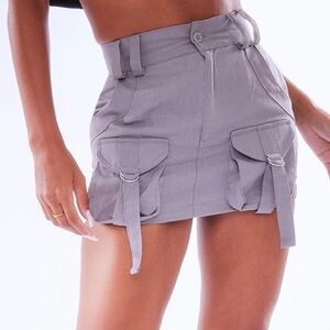 PrettyLittleThing Gray Cargo Shorts